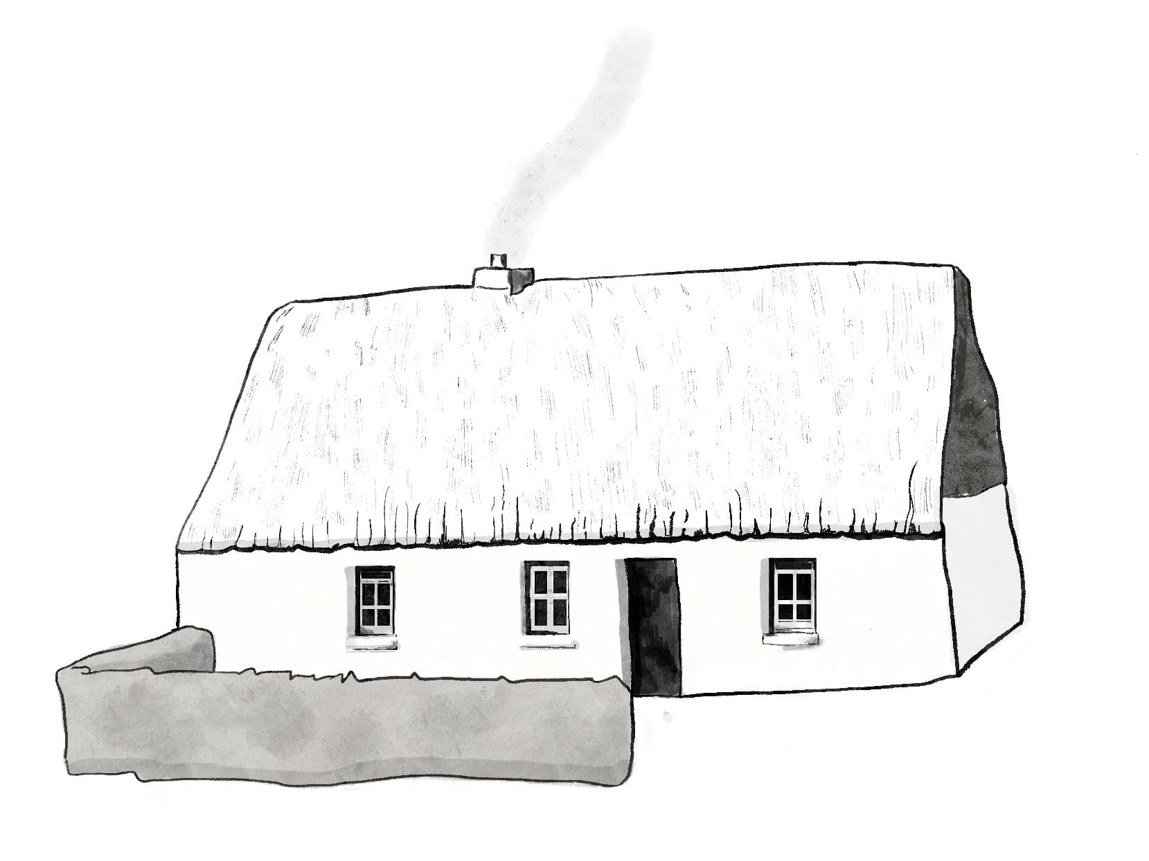 Drawing of Irish Cabin