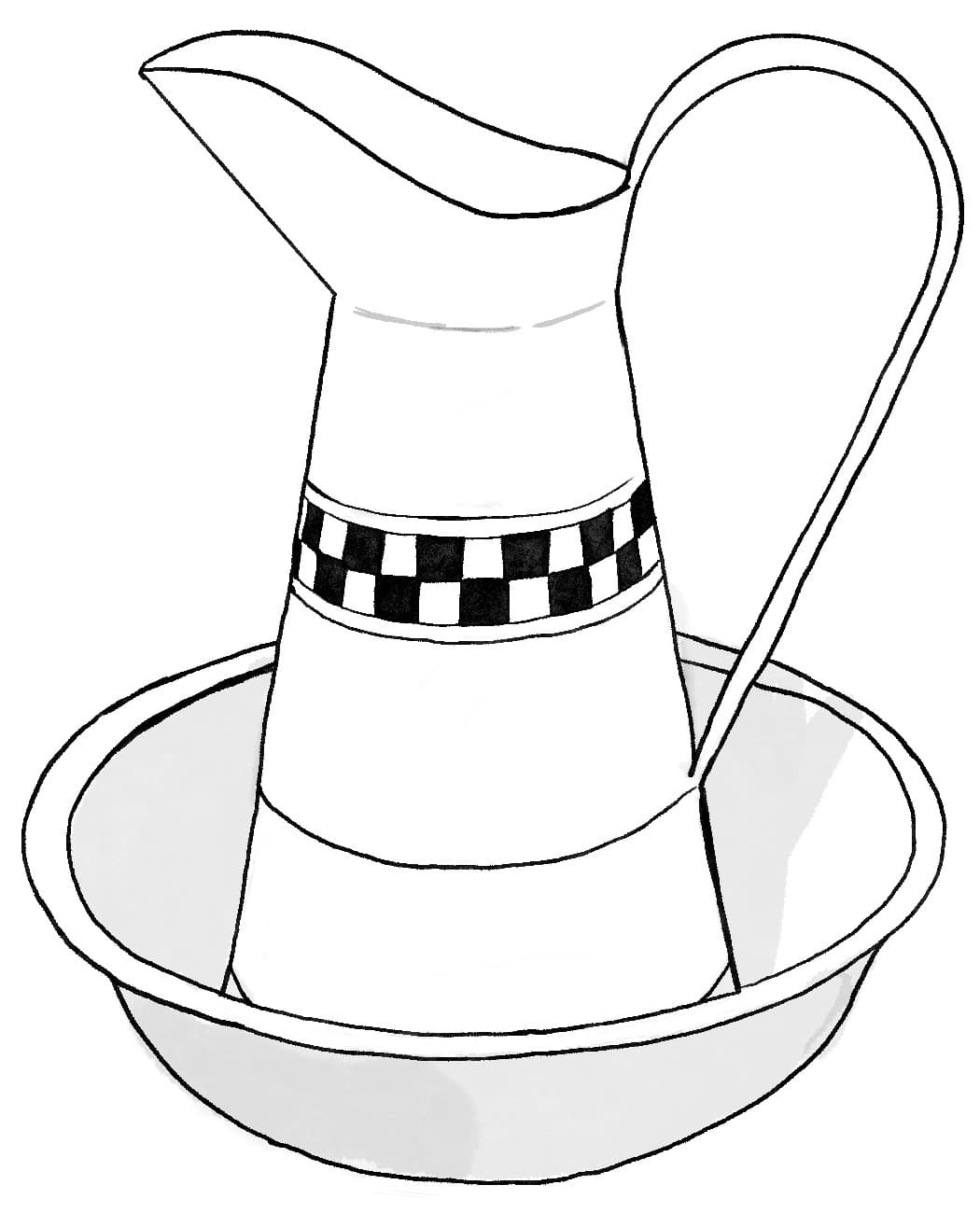 Drawing of Vintage Wash Basin